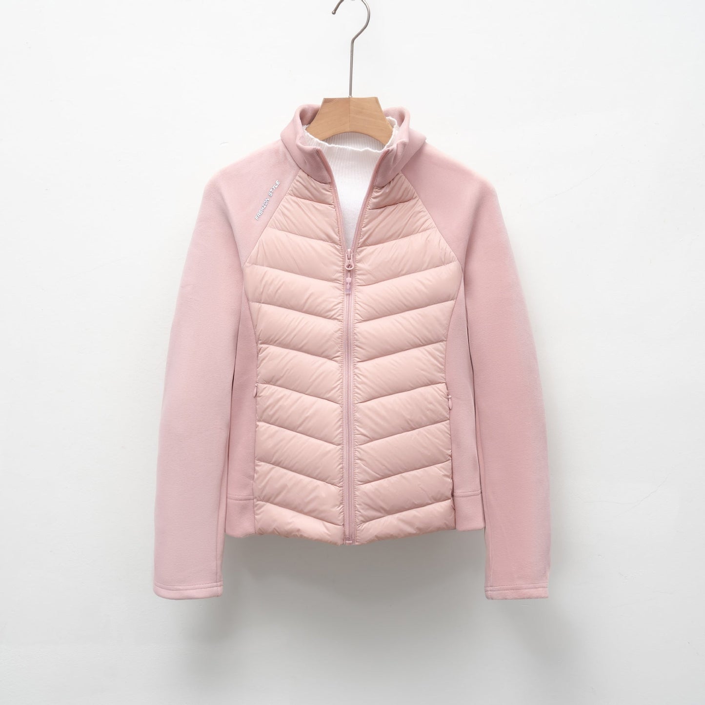 Damen gesteppte Sportjacke mit hohem Kragen und funktionalen Reißverschlusstaschen Amawinc