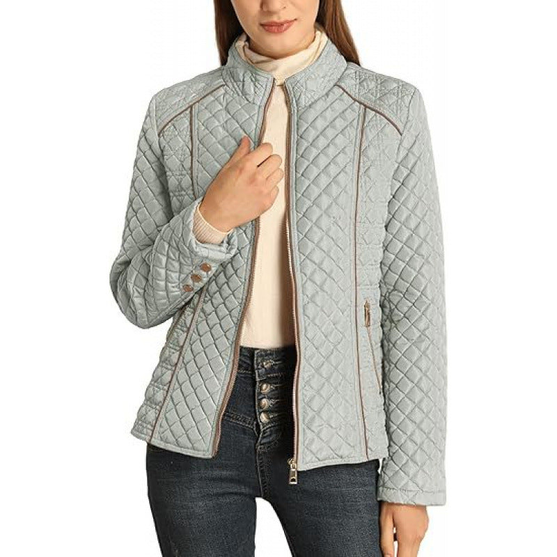 Damen gesteppte Freizeitjacke mit hohem Kragen Amawinc