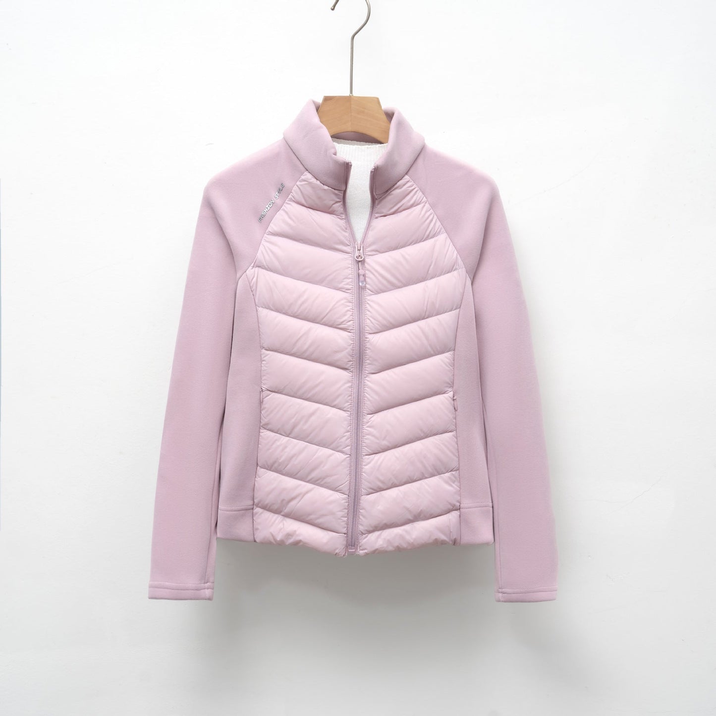 Damen gesteppte Sportjacke mit hohem Kragen und funktionalen Reißverschlusstaschen Amawinc