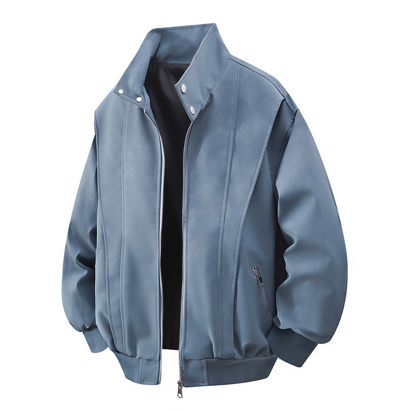 Damen Designer Übergangsjacke mit hohem Kragen und praktischen Reißverschlusstaschen Amawinc