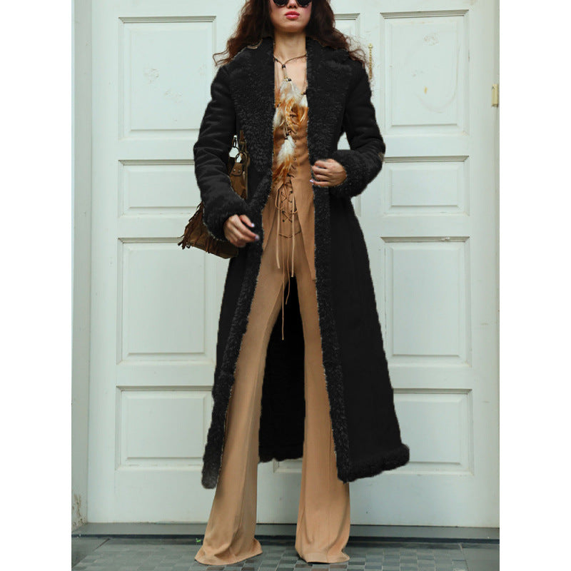 Damen luxuriöser Kunstfell-Mantel Amawinc