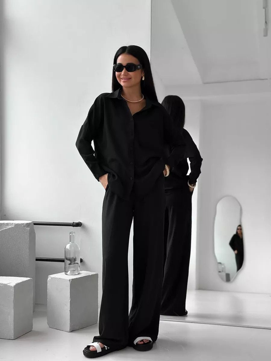 Damen lässige Bluse im Oversized-Stil mit Taschen Amawinc