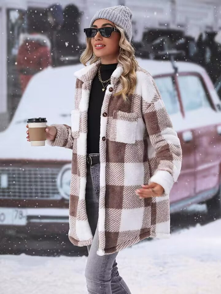 Damen Flanell-Winterjacke Amawinc