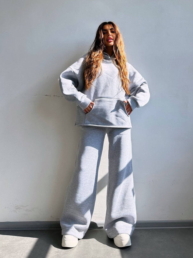 Damen Cooles Oversized Hoodie und weite Freizeithose Amawinc