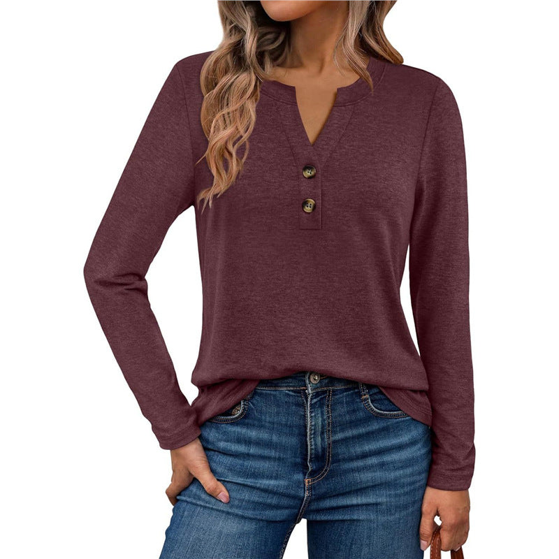 Damen Langarmshirt mit Knopfdetails Amawinc