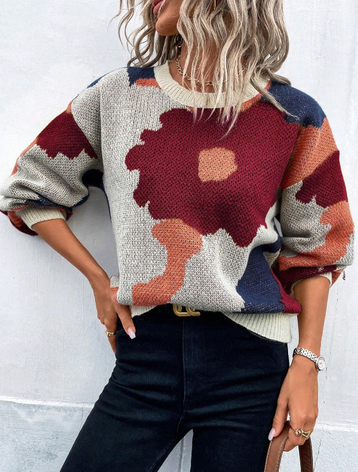 Sydney Pull Pour Femmes Imprimé Floral Vivant Confortable Et Chic Pour Toutes Saisons Moderne