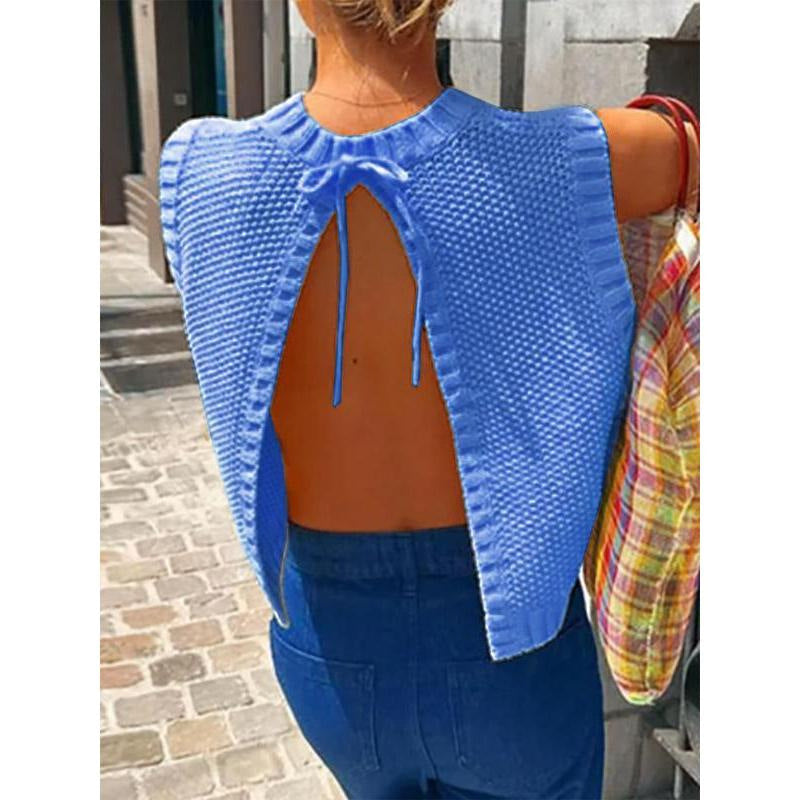 Amawinc Débardeur Femme En Maille Légère À Coupe Ample Sans Manches Bord Côtelé Respirante