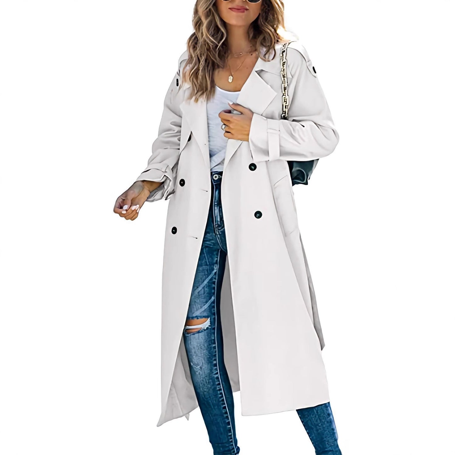 Damen eleganter Trenchcoat Amawinc