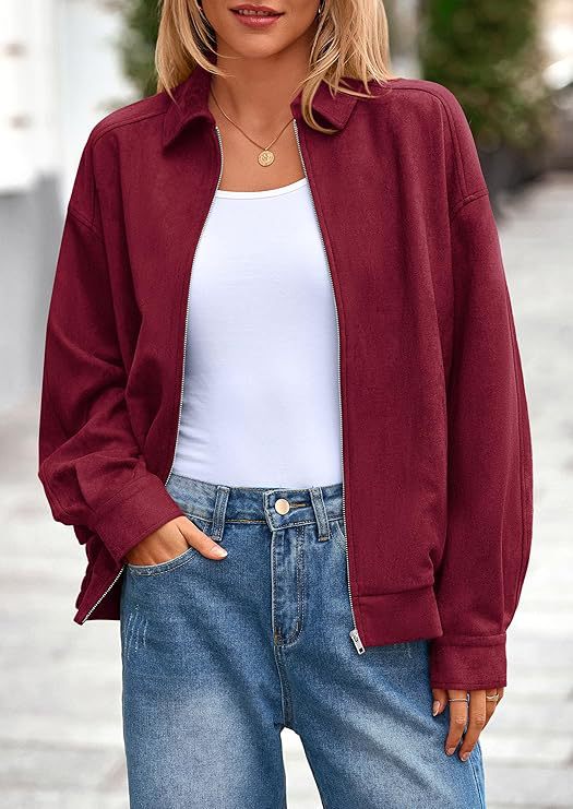 Damen lässige Übergangsjacke mit hohem Kragen und Reißverschluss Amawinc