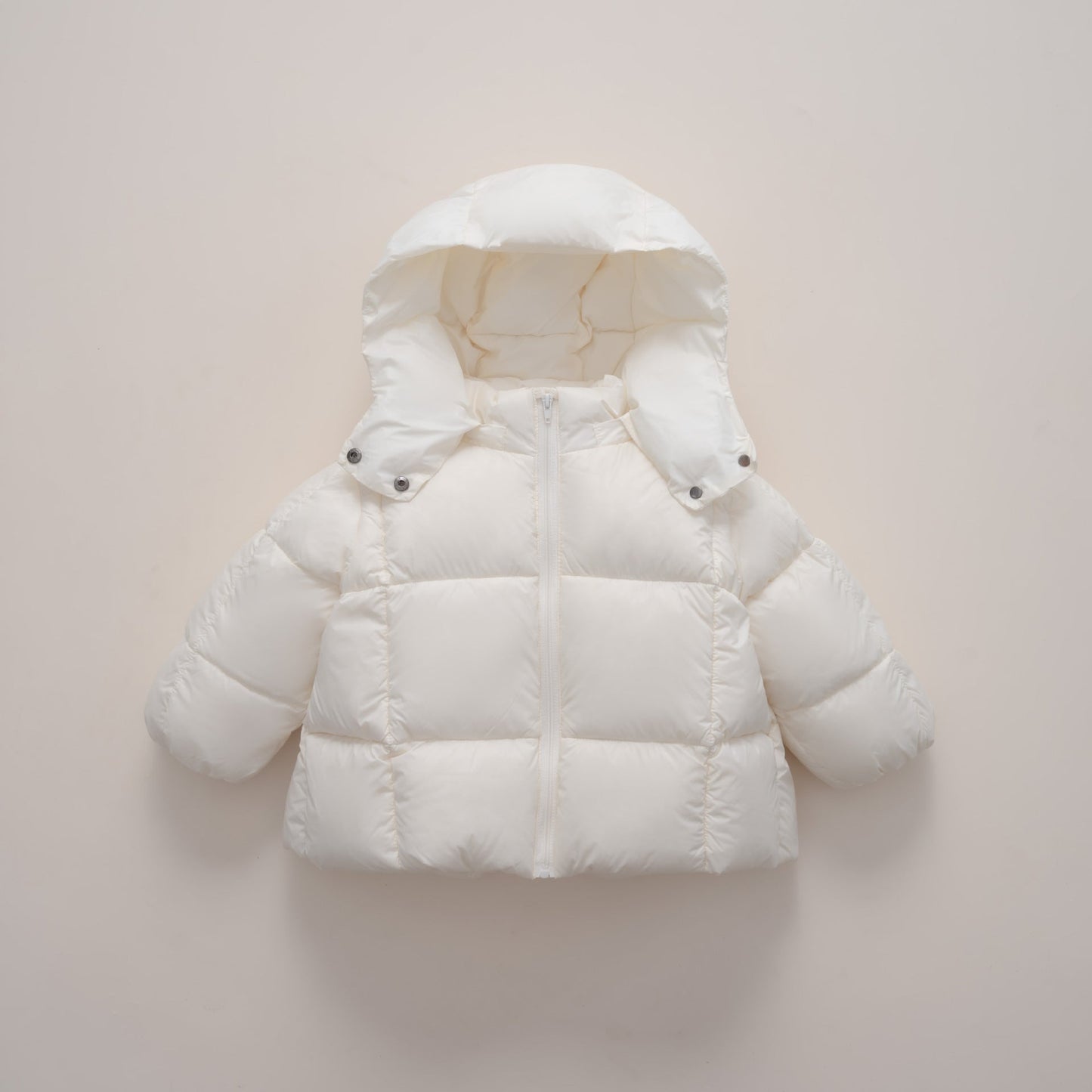 Damen moderne Daunenjacke mit abnehmbarer Kapuze und elastischen Bündchen Amawinc