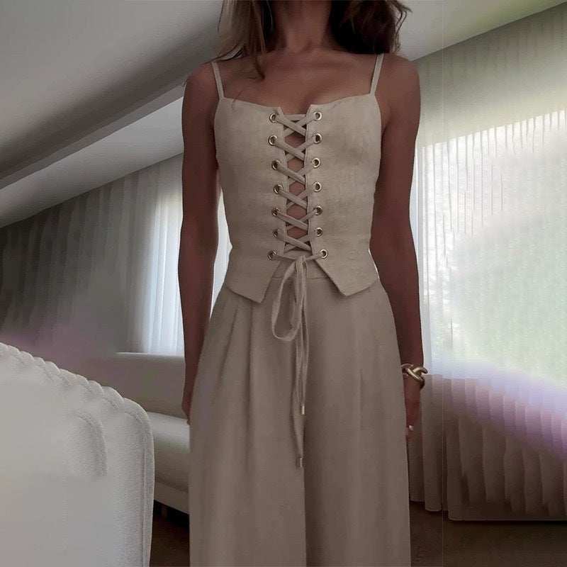 Damen Korsettbluse mit Schnüroptik Amawinc