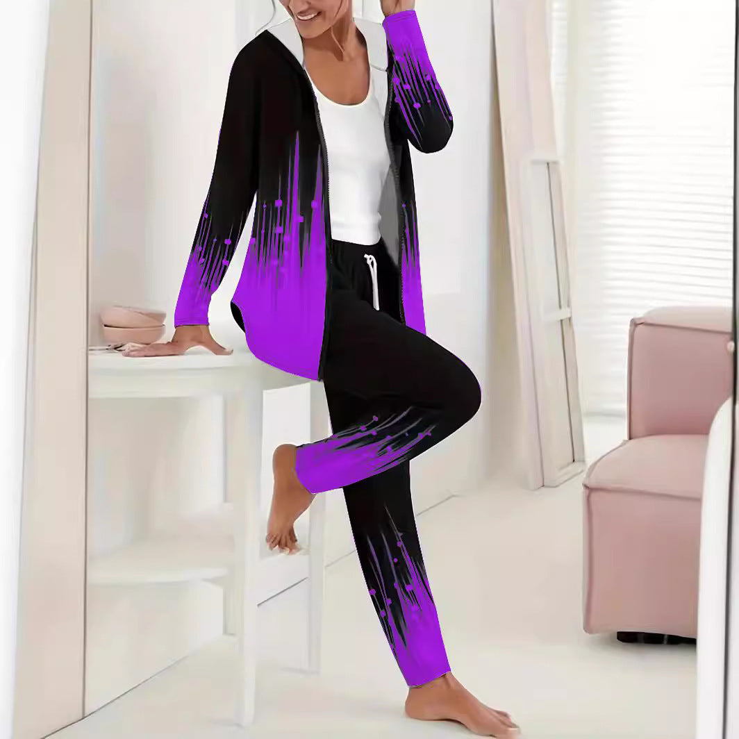 Damen Sportlicher Freizeitanzug mit moderne Farbverlauf-Details Amawinc