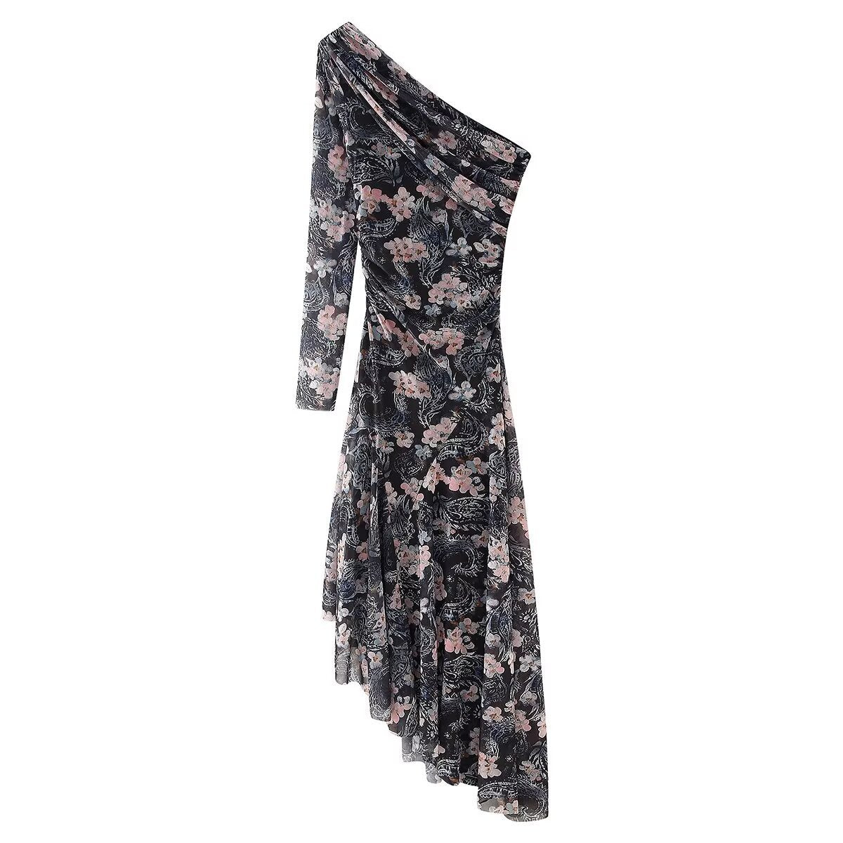 Fudus | Elegantes, transparentes Blumen-Netzkleid