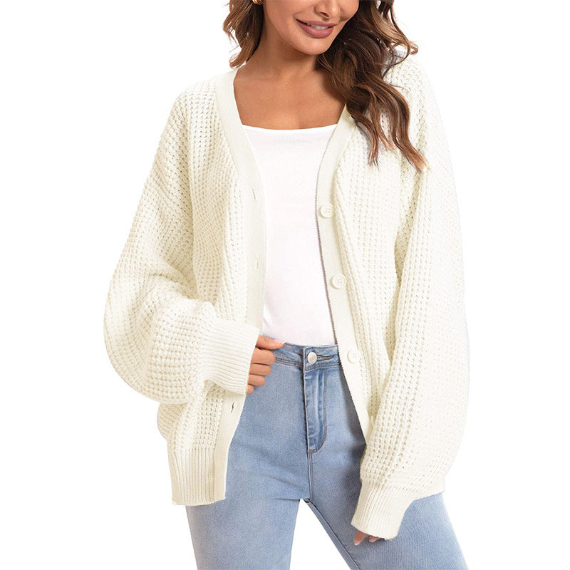Damen Grober Strickcardigan mit offenem Design und lässigem Schnitt Amawinc