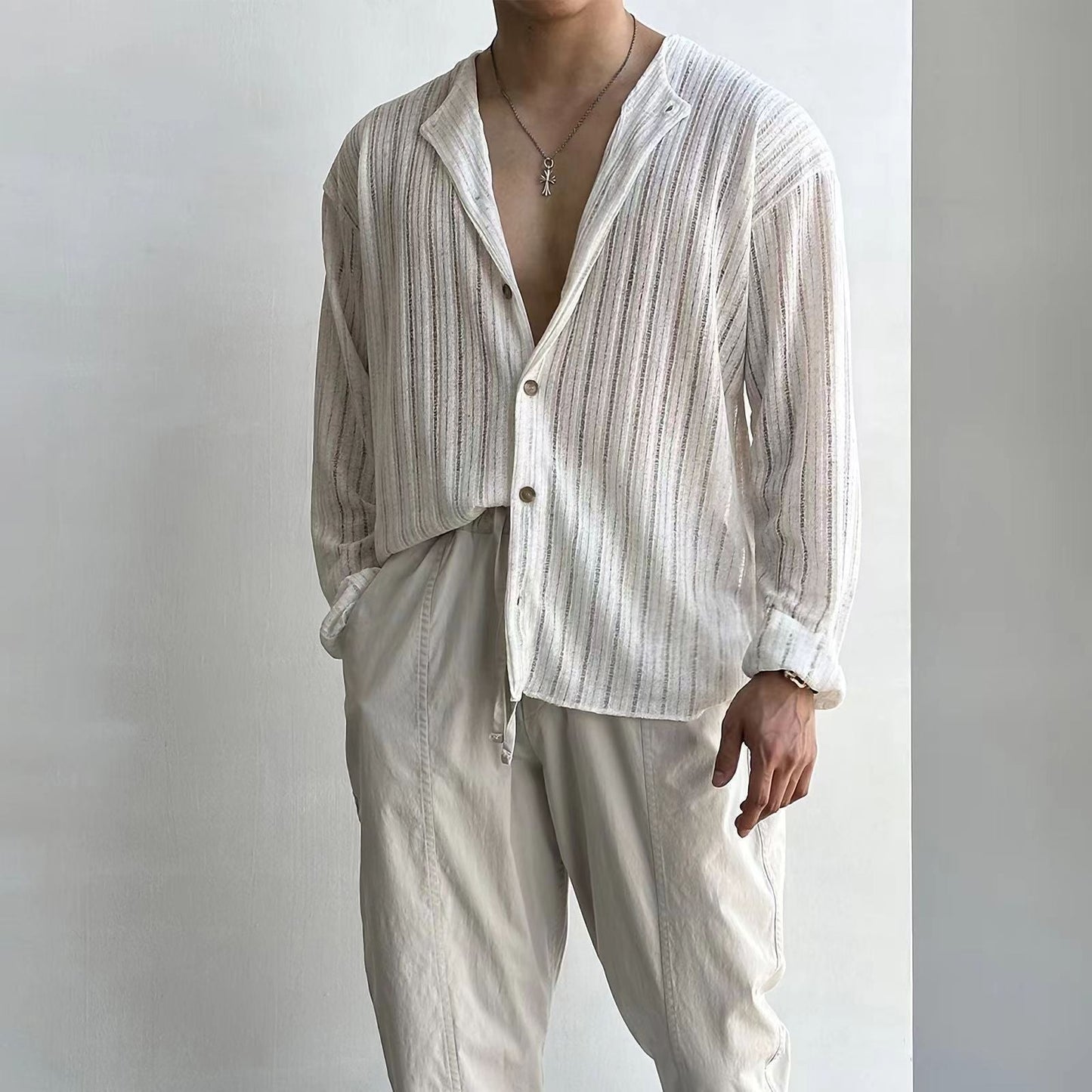 Cardigan Homme En Maille Col V À Boutons Coupe Décontractée Manches Longues Confortable Pour Tous Les Jours