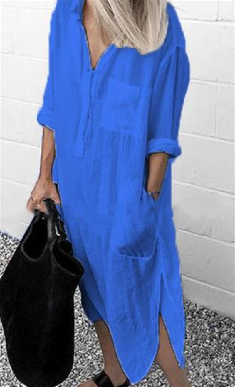 Fudus Langarm-Kleid mit Knopfleiste vorne: zeitlos einfach