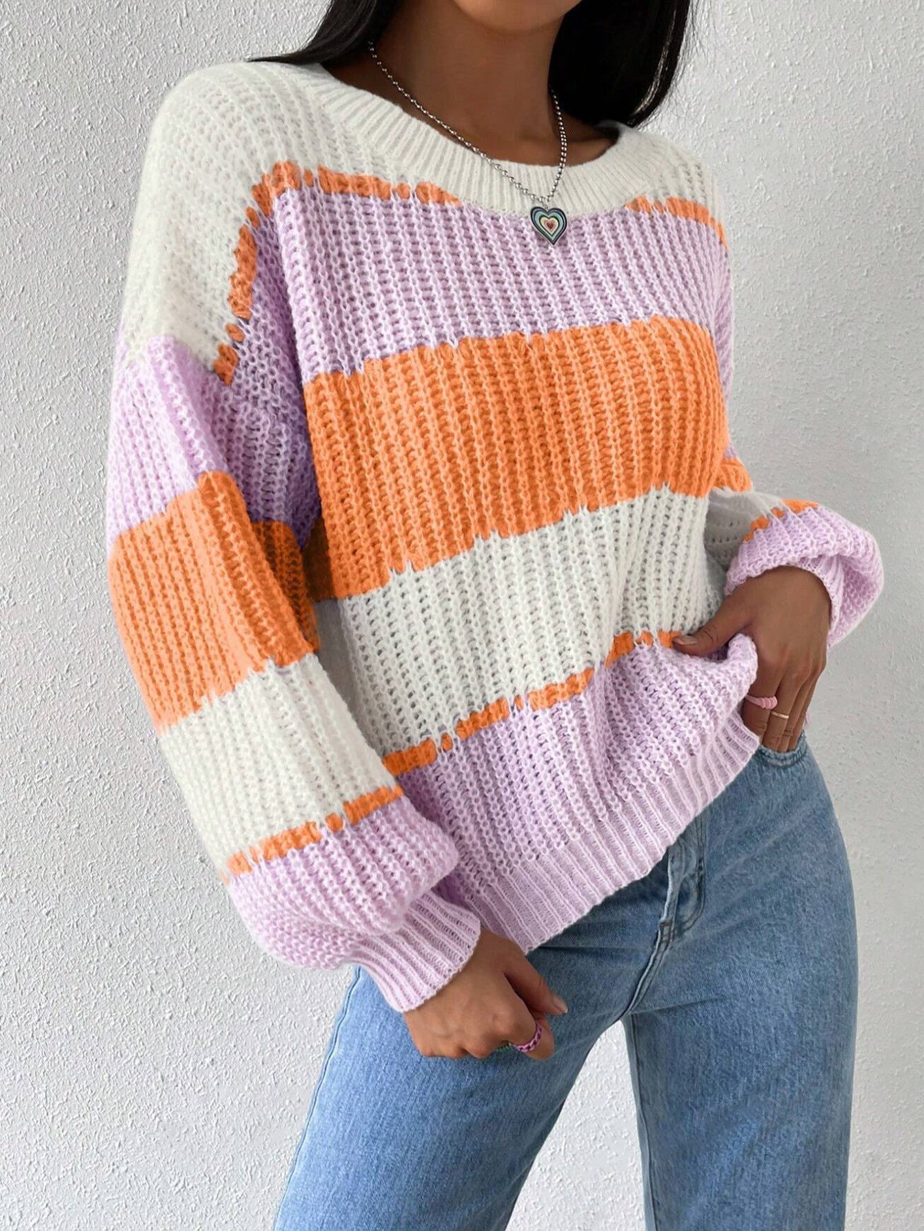 Pull Femme Rayé En Maille Douce Taylor Pullover Polyvalent Pour Décontracté Quotidien Et Superposition