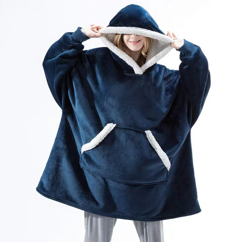Damen Gemütlicher Hoodie-Poncho mit weichem Futter und praktischen Taschen Amawinc