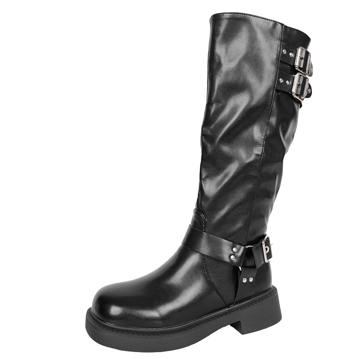 Damen Stiefel mit modischen Schnallen-Details und strapazierfähigem Obermaterial Amawinc