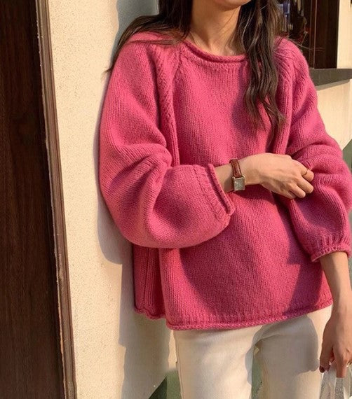 Damen Strickpullover mit lässiger Silhouette undmodernen Details Amawinc