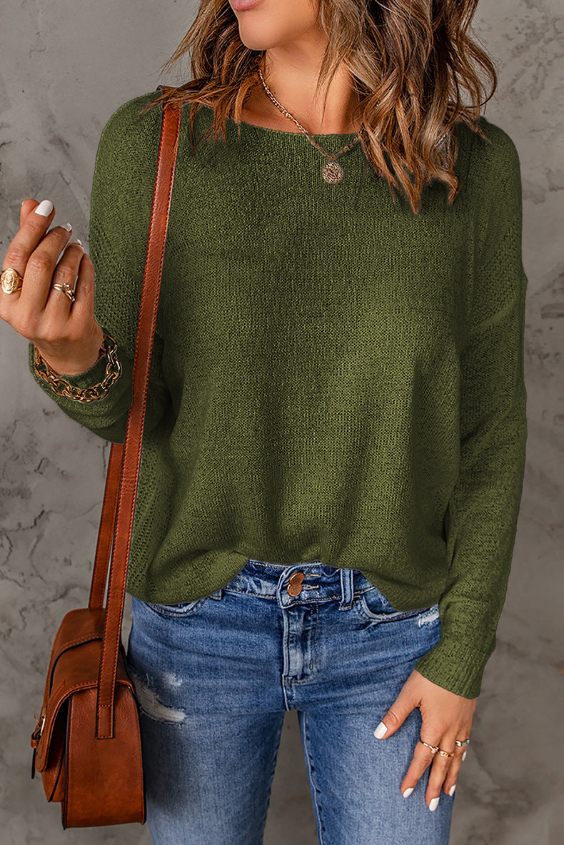Damen Lockere Strickpullover Amawinc