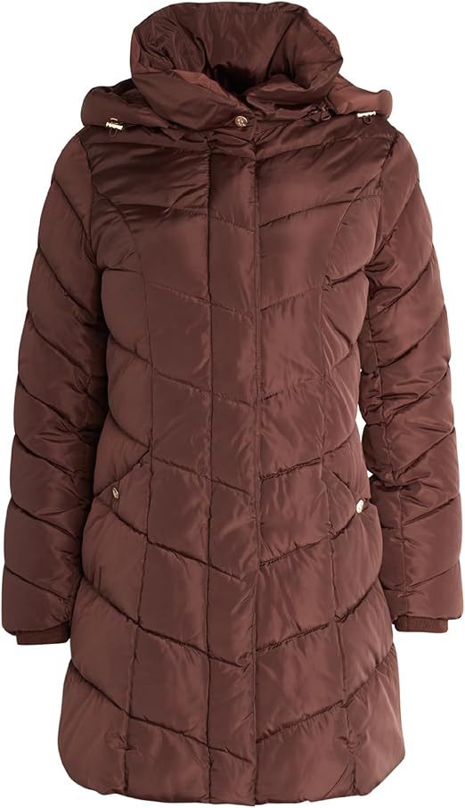 Damen Langer gesteppter Winterparka mit hochgeschlossenem Kragen Amawinc