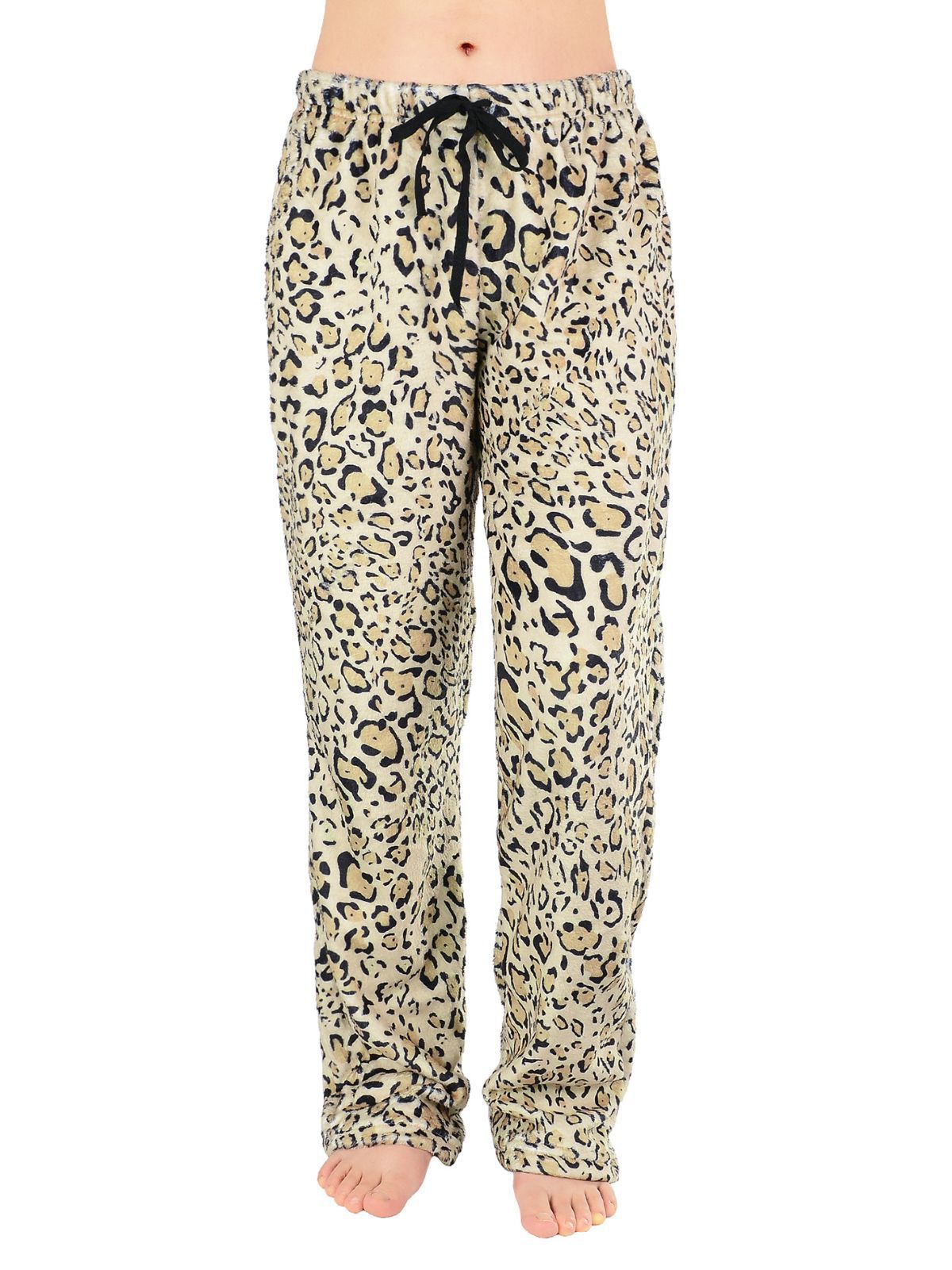 Damen Relaxed Fit Leopardenmuster Loungehose Amawinc