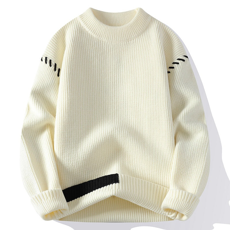 Damen Grober Strickpullover mit innovativem Design und dekorativen Details Amawinc