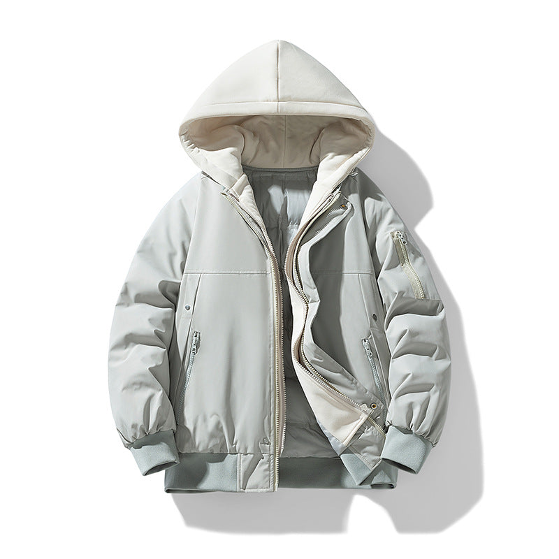 Damen wattierte Übergangsjacke mit abnehmbarem Kapuzensystem und stylischem Innenfutter Amawinc