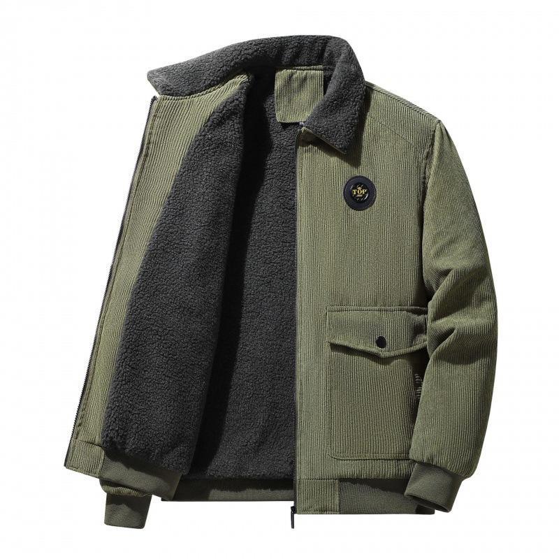 Veste Homme En Velours Côtelé Doublure En Laine Coupe Ample Bouton Devant Poches À Rabat Nordisk Flair Amawinc