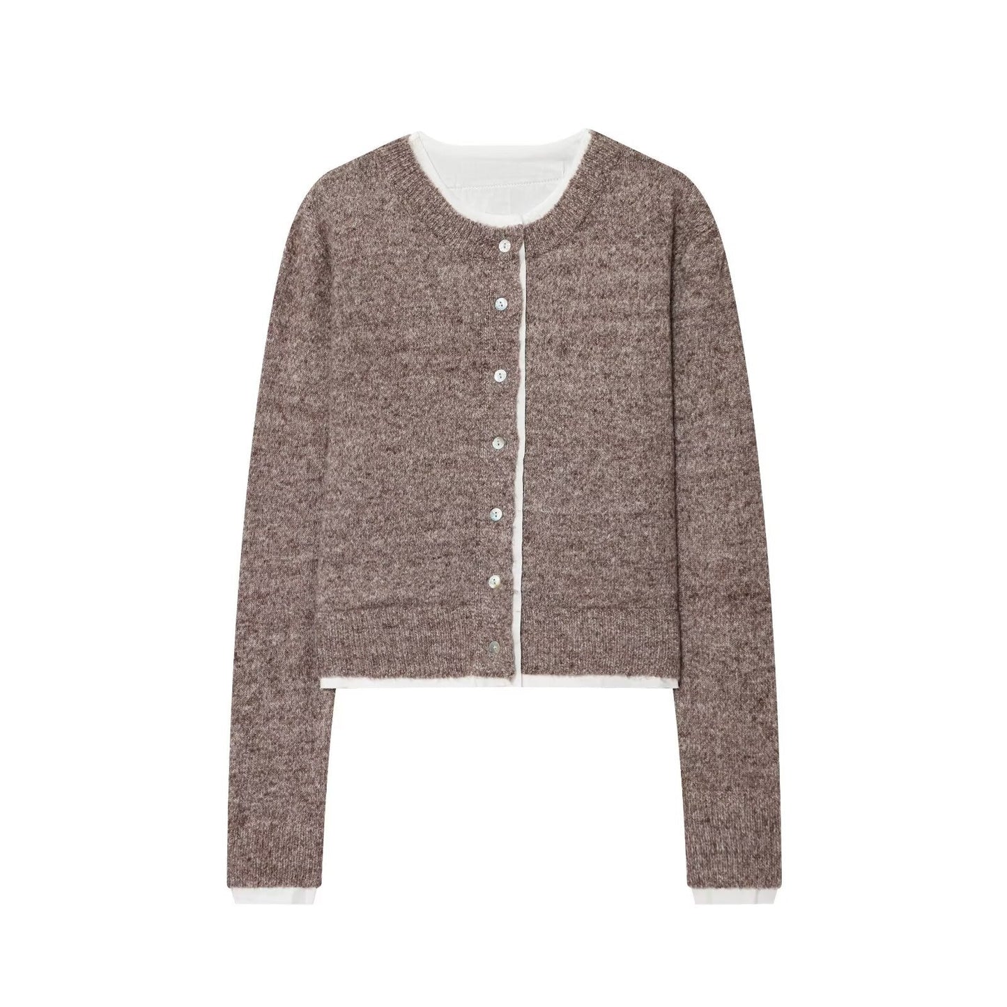 Damen Kurze Strickjacke mit Knopfdetails Amawinc