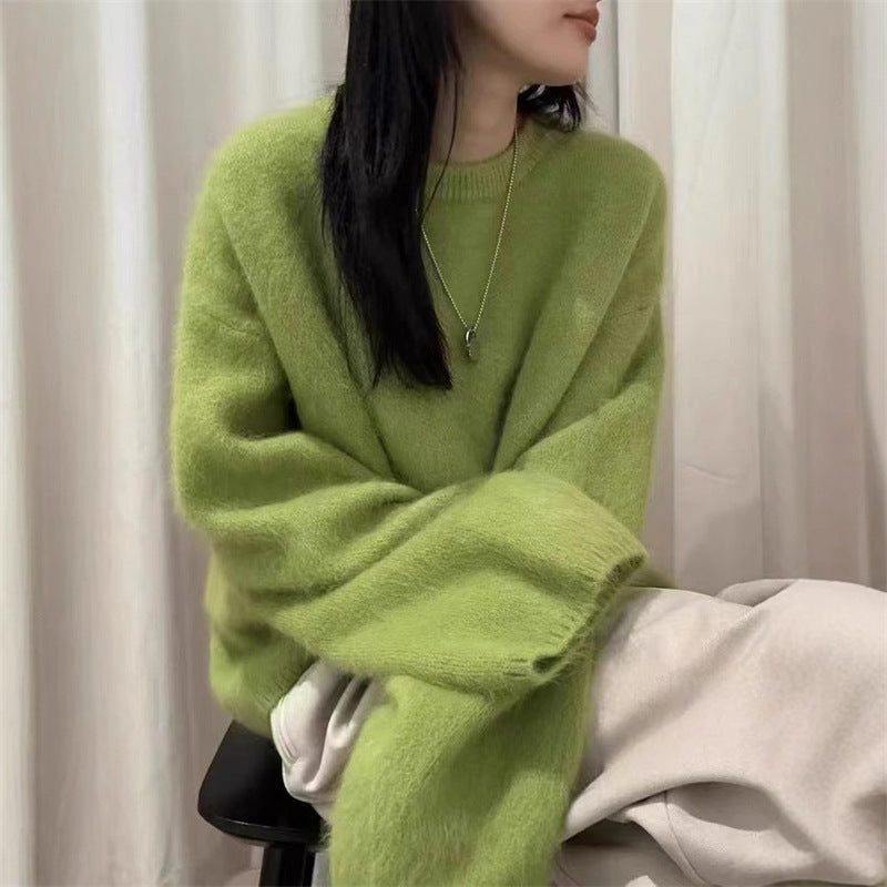 Damen Pullover mit weichem, flauschigem Material Amawinc