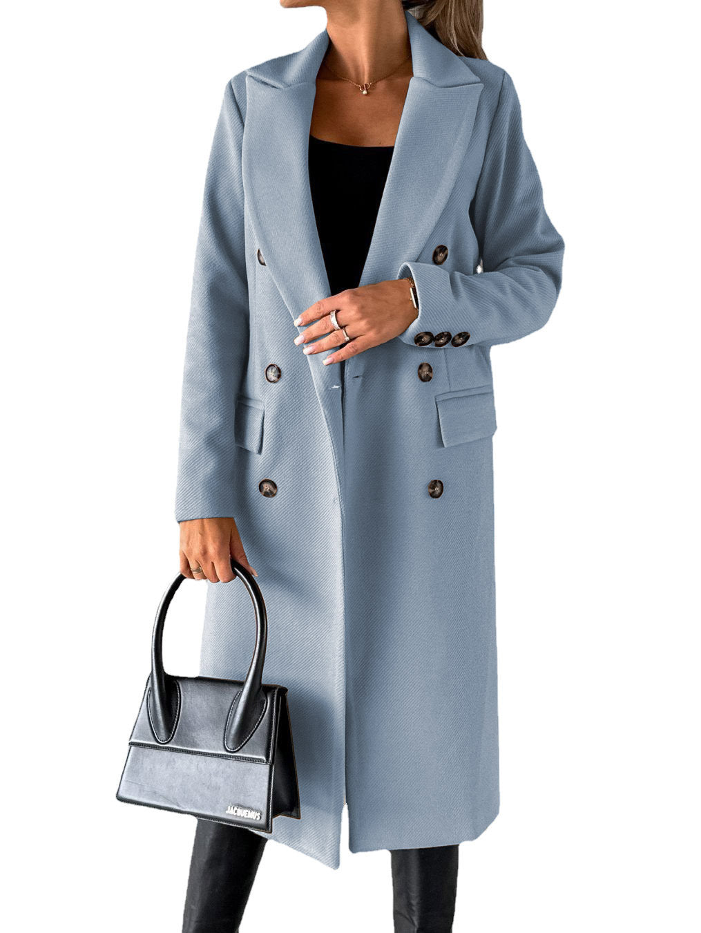 Damen Eleganter und zeitloser Trenchcoat mit doppelter Knopfleiste und praktischen Taschen Amawinc