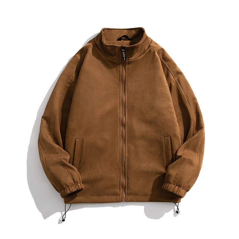 Damen sportliche Fleece-Jacke mit hohem Kragen und seitlichen Reißverschlusstaschen Amawinc