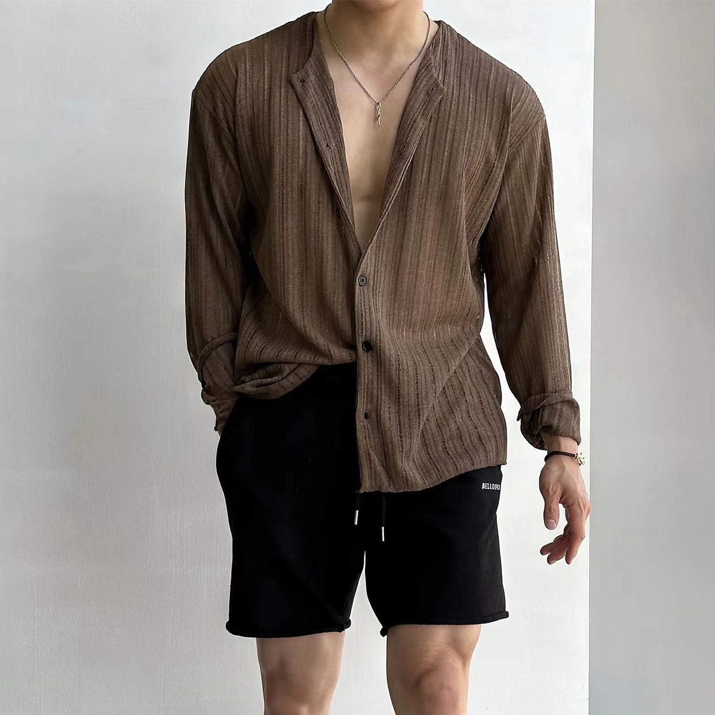 Cardigan Homme En Maille Col V À Boutons Coupe Décontractée Manches Longues Confortable Pour Tous Les Jours