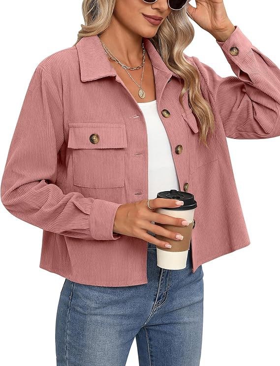 Damen lässige Overshirt-Jacke Amawinc