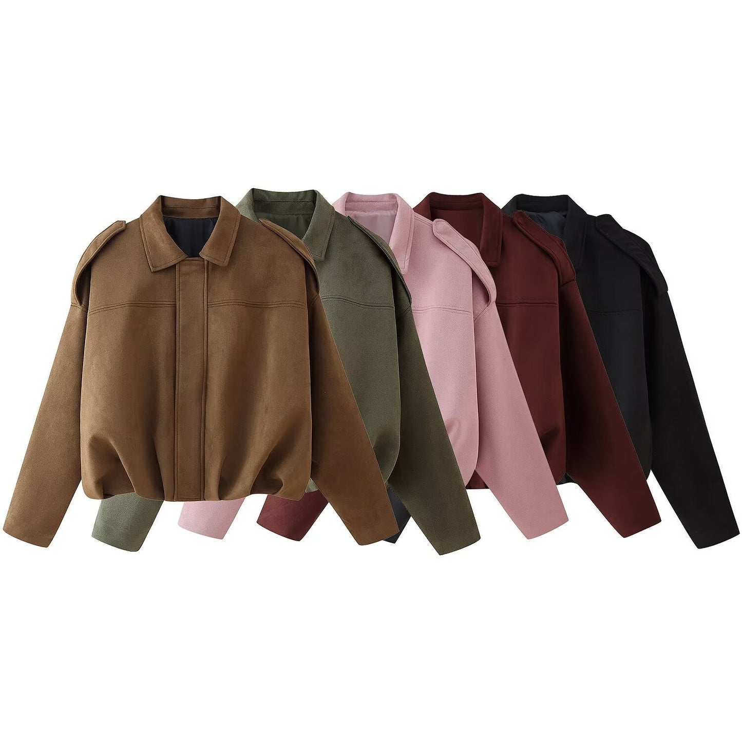 Damen Oversized Steppjacke mit Schulterpolstern Amawinc