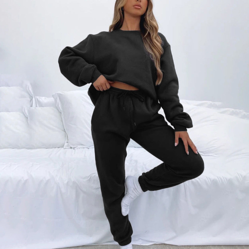 Damen angesagtes Oversized Loungewear-Set aus weichem Fleece Amawinc