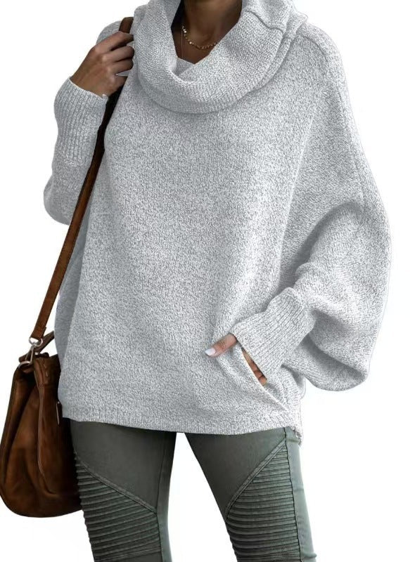 Damen Oversized Strickpullover mit Rollkragen Amawinc