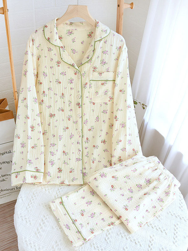 Hazel Ensemble Pyjama Femme Manches Longues Floral Confortable Pour Nuits Douces À La Maison
