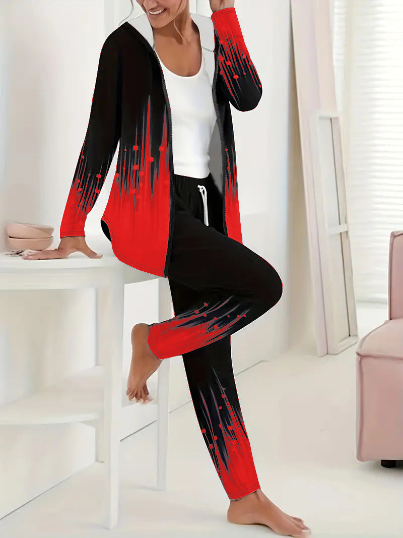 Damen Sportlicher Freizeitanzug mit moderne Farbverlauf-Details Amawinc