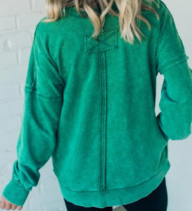 Damen Lässiger Oversized-Sweatshirt mit Rüschendetails Amawinc