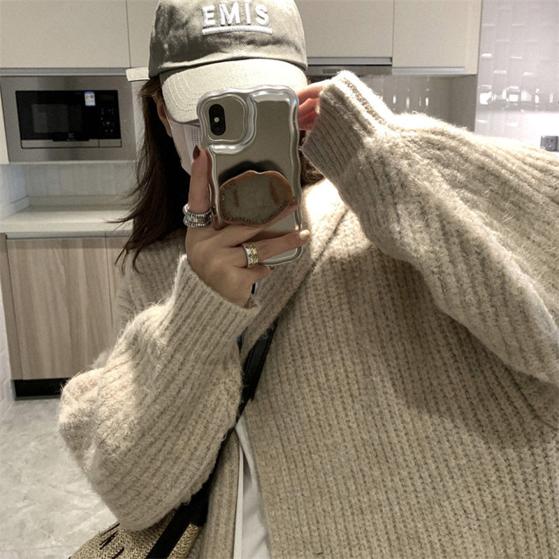 Damen Langstrickjacke mit eleganter Rippstruktur und praktischen Taschen Amawinc