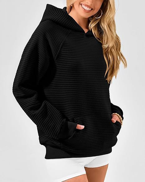 Damen Kapuzensweater aus strukturiertem Stoff Amawinc