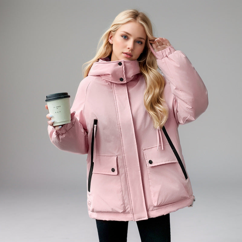 Damen sportliche Übergangsjacke mit vielfältigen Taschen und verstellbarem Kragen Amawinc