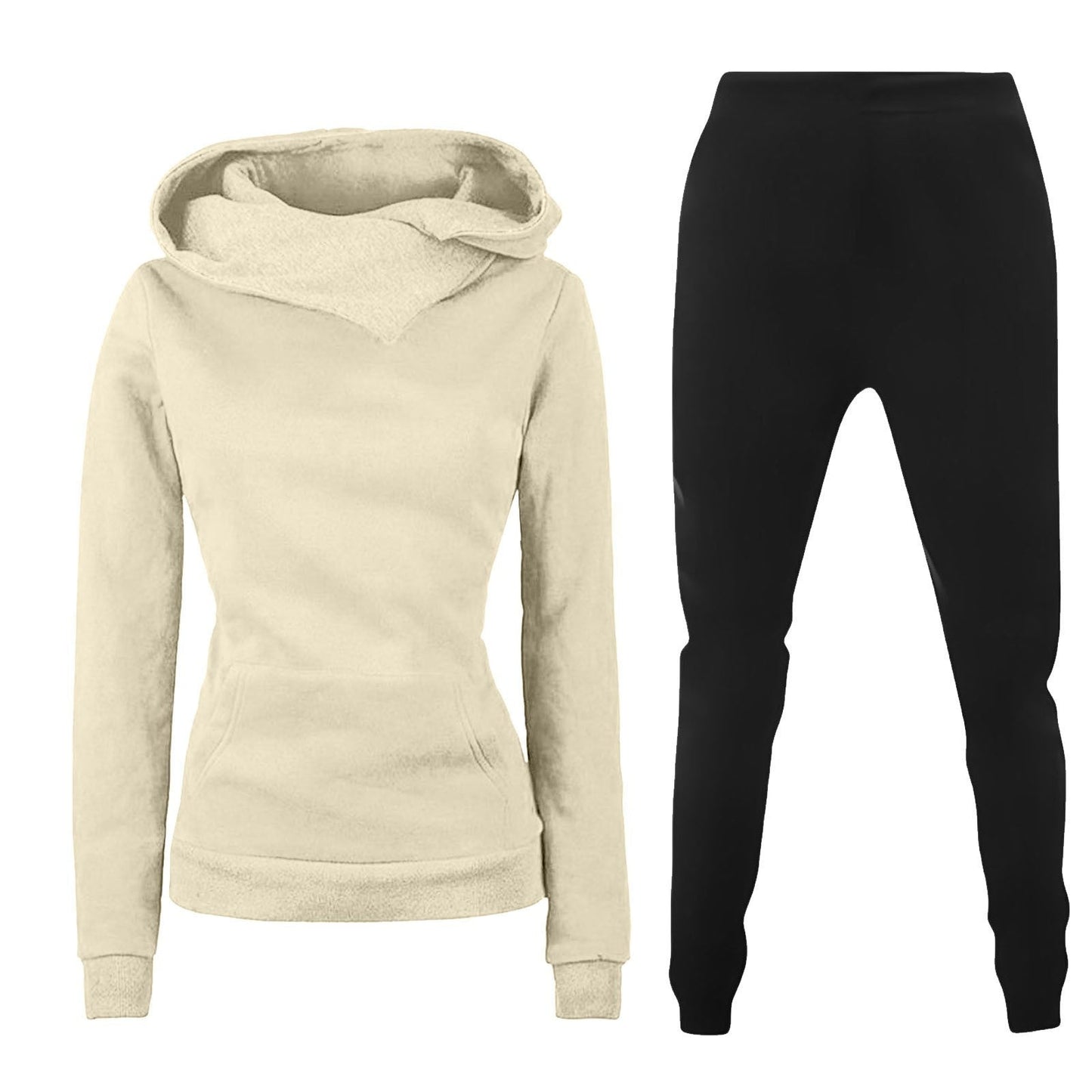 Damen Kapuzenpullover und Sporthose Kombination Amawinc