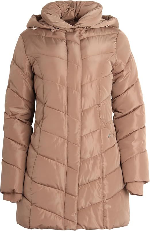 Damen Langer gesteppter Winterparka mit hochgeschlossenem Kragen Amawinc