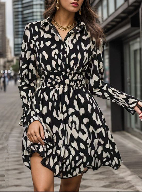 Damen langärmliges Kleid mit taillierter Passform Amawinc