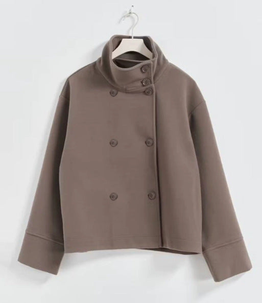 Damen Übergangsjacke mit modernem Reverskragen und eleganten Knopfdetails Amawinc