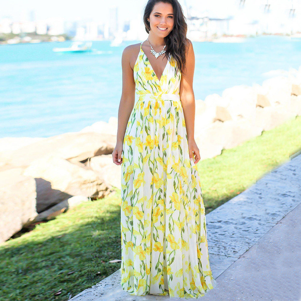 Fudus Modisches Sommer-Strandkleid mit Druck